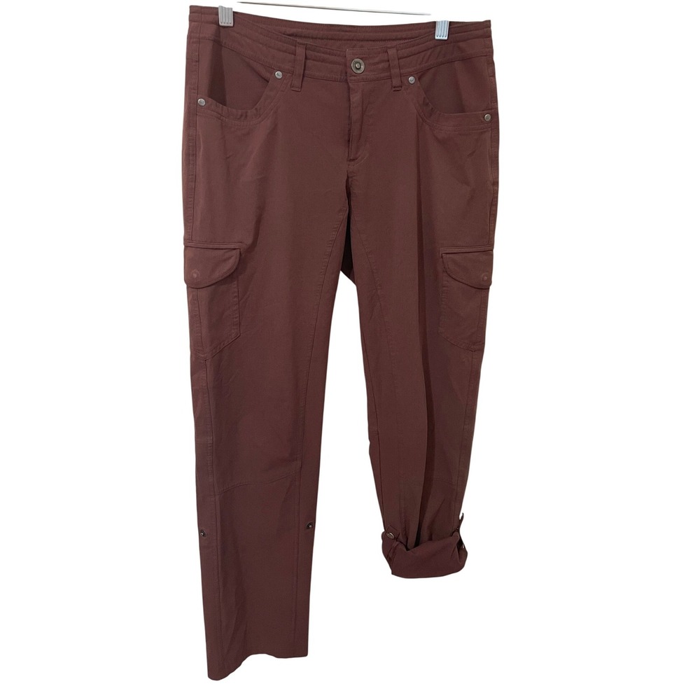 Kuhl WOmens Size 6 Free Flex Burgundy Cargo Hiking Pants Roll Up